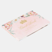Elegante roze & gouden bloemen Quinceañera Gastenboek (Hoek)