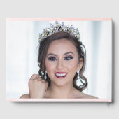 Elegante roze & gouden bloemen Quinceañera Gastenboek (Achterkant)