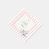 Elegante Roze Gouden Bloemendoop Servet (Hoek)