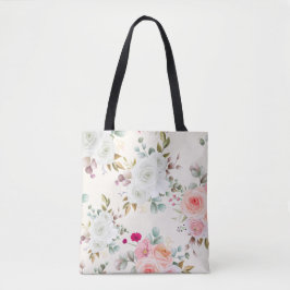 Elegante Roze Gouden Bloemige Botanische Esthetisc Tote Bag
