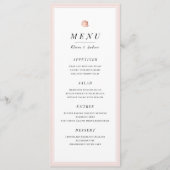 Elegante roze gouden bloemige minimalistische trou menu (Voorkant)