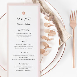 Elegante roze gouden bloemige minimalistische trou menu