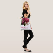 Elegante roze gouden bloemige moeder van de bruide tote bag (Op model)
