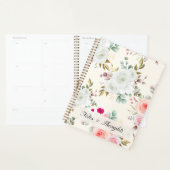 Elegante Roze Gouden Bloemige Planner met Eigen Na (Display)