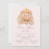 Elegante Roze Gouden Bloemige Prinses 1e Verjaarda Kaart (Voorkant)