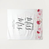 Elegante roze & gouden bloemige Vrijgezellenfeeste Wandkleed (Voorkant (horizontaal))