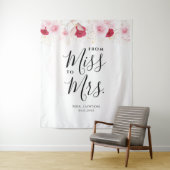 Elegante roze & gouden bloemige Vrijgezellenfeeste Wandkleed (In situ)