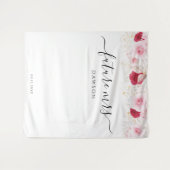 Elegante roze gouden bloemige Vrijgezellenfeesten  Wandkleed (Voorkant (horizontaal))