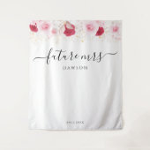 Elegante roze gouden bloemige Vrijgezellenfeesten  Wandkleed (Voorkant)