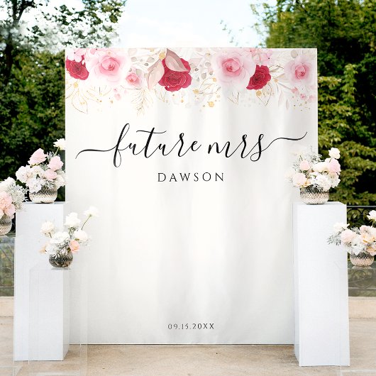 Elegante roze gouden bloemige Vrijgezellenfeesten  Wandkleed