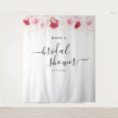 Elegante roze gouden bloemige Vrijgezellenfeesten  Wandkleed (Voorkant)
