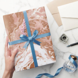 Elegante Roze Gouden Blush Schitterende Abstracte  Cadeaupapier