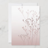 Elegante Roze Gouden Botanische Bruiloft Kaart (Achterkant)