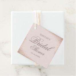 Elegante Roze Gouden Bruids Shower Bedankjes Labels