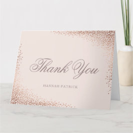 Elegante Roze Gouden Bruidsborrel Bedankkaart
