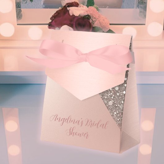 Elegante Roze Gouden Bruidsdouche Bedankdoosjes