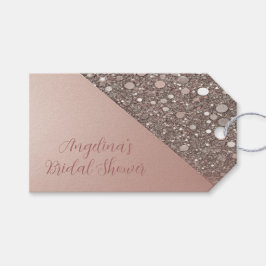 Elegante Roze Gouden Bruidsdouche Cadeaulabel