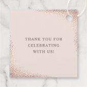 Elegante Roze Gouden Bruidsmeisjesfeest Bedankjes Labels (Achterkant)