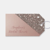 Elegante Roze Gouden Bruidsmeisjeshower Cadeaulabel (Voorkant (Horizontaal))