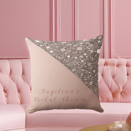 Elegante Roze Gouden Bruidsmeisjeshower Kussen