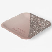 Elegante Roze Gouden Bruidsmeisjeshuwelijkfeest Papieren Bordje (Gebogen)