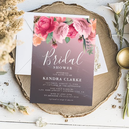 Elegante Roze Gouden Bruiloftsborrel Kaart