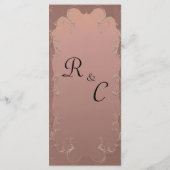 Elegante roze gouden bruiloftsreceptie menu (Achterkant)