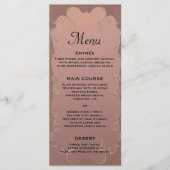 Elegante roze gouden bruiloftsreceptie menu (Voorkant)