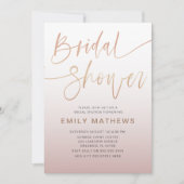 Elegante Roze Gouden Calligrafie Bruiloftsfeest  Kaart (Voorkant)