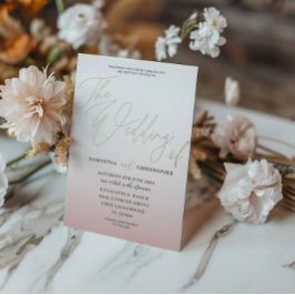Elegante Roze Gouden Calligrafie De Bruiloft Van Folie Uitnodiging