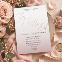 Elegante Roze Gouden Calligrafie De Bruiloft Van 