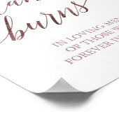 Elegante Roze Gouden Calligrafie Deze Kaars BrandT Poster (Hoek)