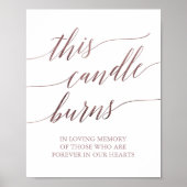Elegante Roze Gouden Calligrafie Deze Kaars BrandT Poster (Voorkant)