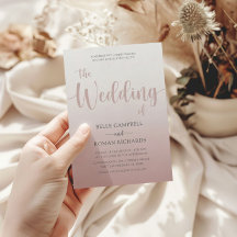 Elegante Roze Gouden Calligrafie Huwelijksuitnodig