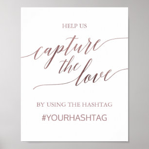 Elegante Roze Gouden Calligrafie Legt de Liefde Va Poster