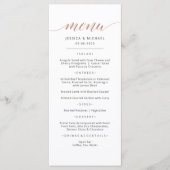 Elegante Roze Gouden Calligrafie Menukaart (Voorkant)