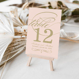 Elegante Roze Gouden Calligrafie Monogram Huwelijk Kaart