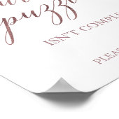 Elegante Roze Gouden Calligrafie Puzzel Guestbook Poster (Hoek)