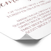 Elegante Roze Gouden Calligrafie Ter Herinnering Poster (Hoek)