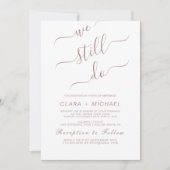 Elegante Roze Gouden Calligraphy Huwelijksbelofte Kaart (Voorkant)