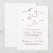 Elegante Roze Gouden Calligraphy Huwelijksbelofte Kaart (Voorkant / Achterkant)