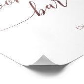 Elegante Roze Gouden Calligraphy Koekbarrière Bord Poster (Hoek)