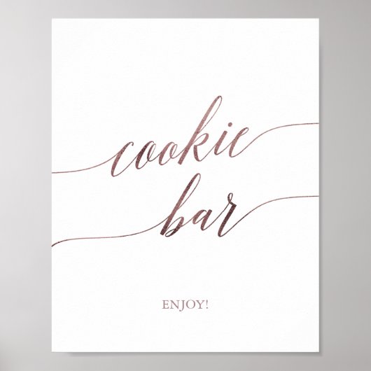 Elegante Roze Gouden Calligraphy Koekbarrière Bord Poster (Voorkant)
