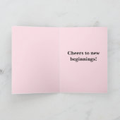 Elegante Roze & Gouden Champagne Viering Kaart (Binnen)