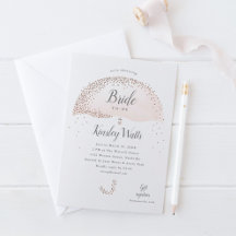 Elegante Roze Gouden Confetti Roze Bruidsdouche