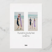 Elegante Roze Gouden Dank Schrift Gezin Foto Folie Feestdagenkaart (Achterkant)