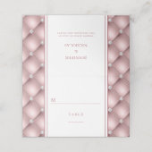 Elegante roze gouden diamant gestoffeerde trouw plaatskaartje (Buitenkant ongevouwen)