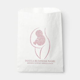 Elegante Roze Gouden Doula & Baby Bedankzakje