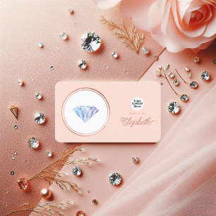 Elegante Roze Gouden en Blush Roze Trouwplanner Visitekaartje