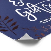 Elegante Roze Gouden en Marine Kaarten & Cadeaubon Poster (Hoek)